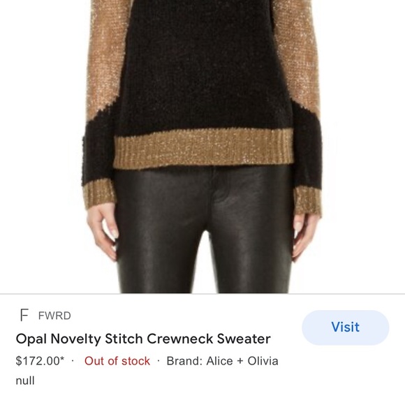 Alice + Olivia Opal Metallic Crewneck Sweater - S - Picture 15 of 15